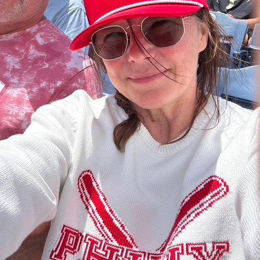 White Philly Baseball Crewneck Sweater