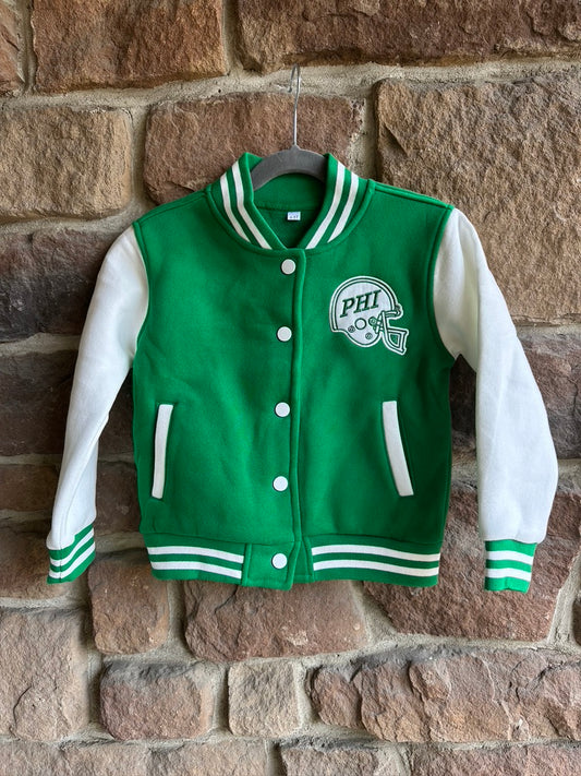 Kids Varsity Jacket-Green