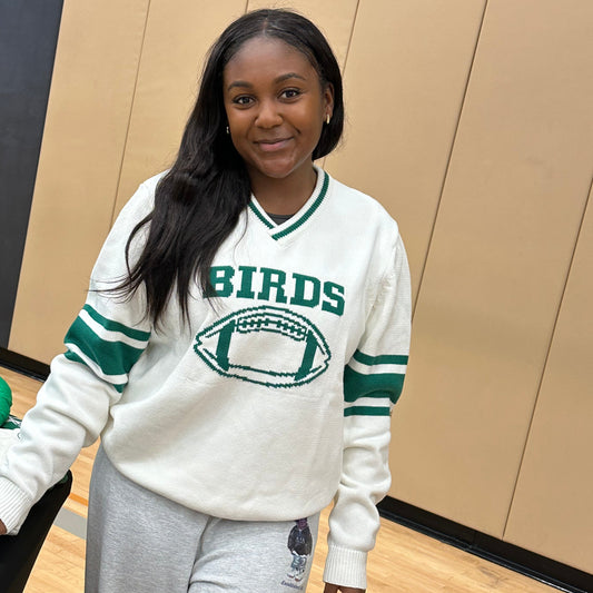 BIRDS Football V-neck Sweater