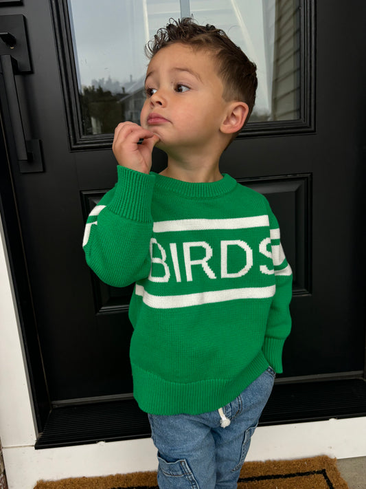 BIRDS Crewneck Sweater-Kids