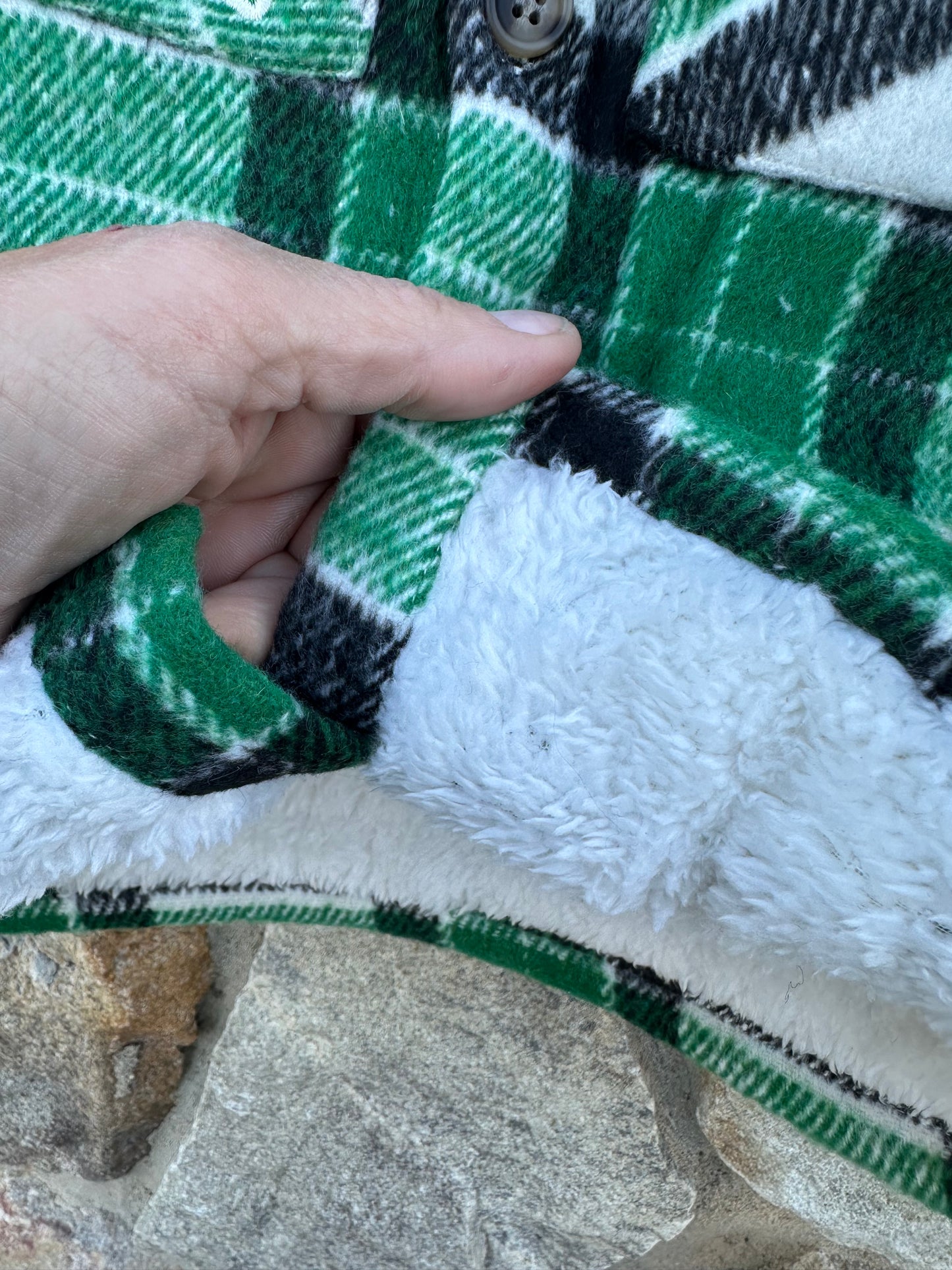 Plaid Sherpa Lined Shacket-kids