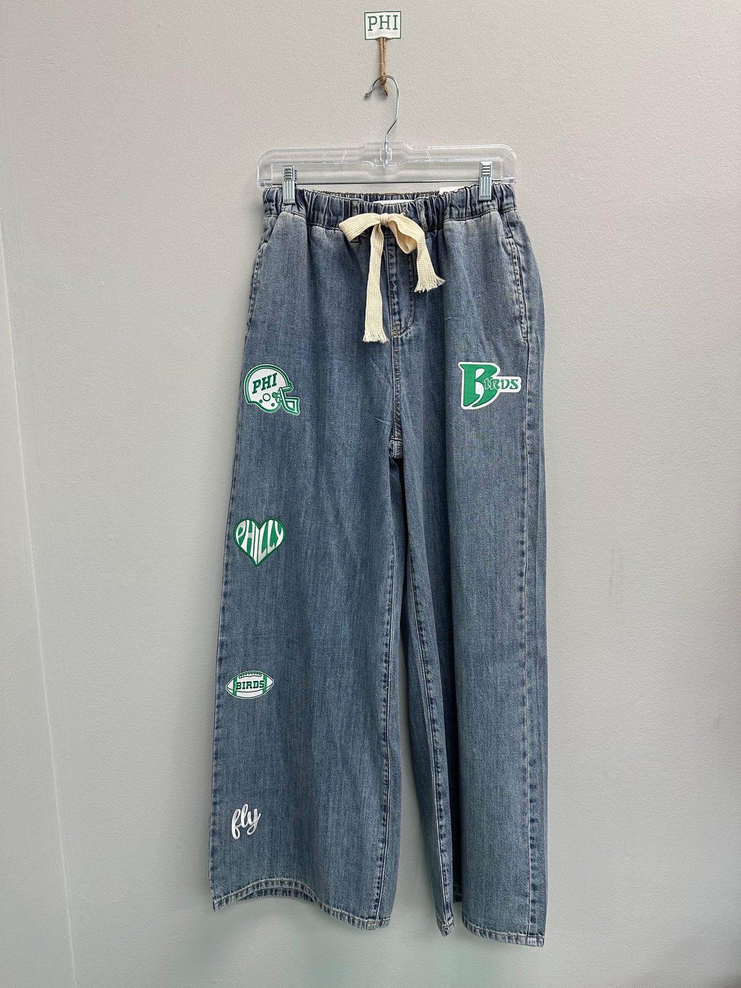 Denim Drawstring Pants