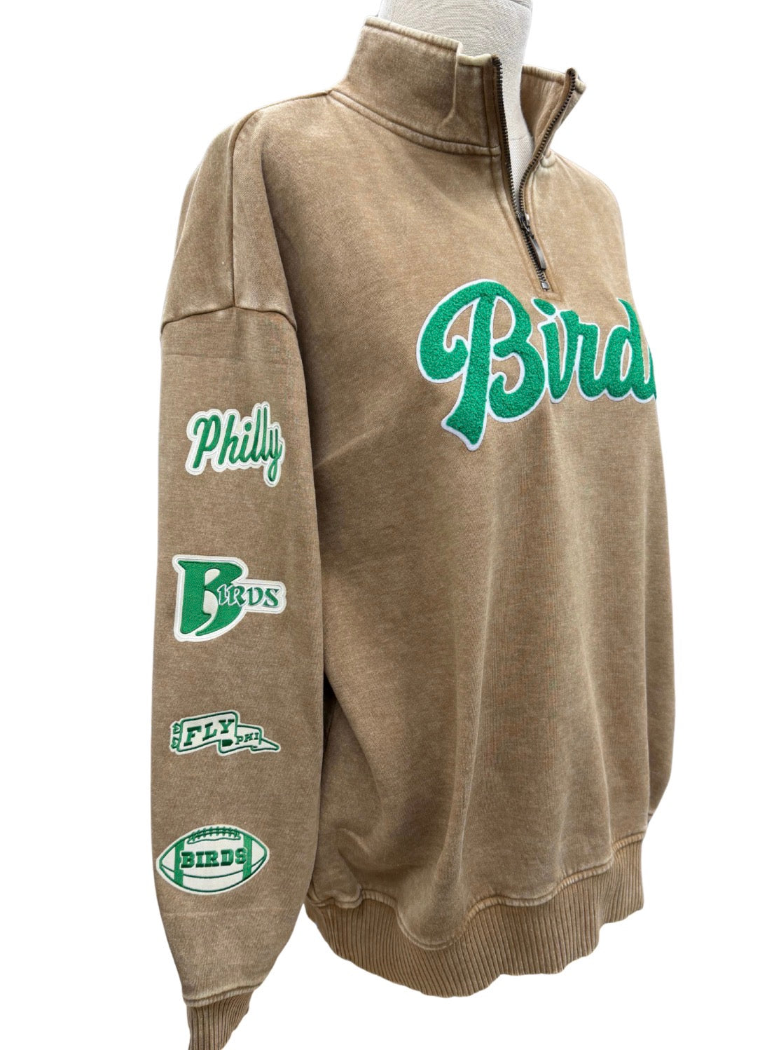 1/4 Zip Sweatshirt-Camel