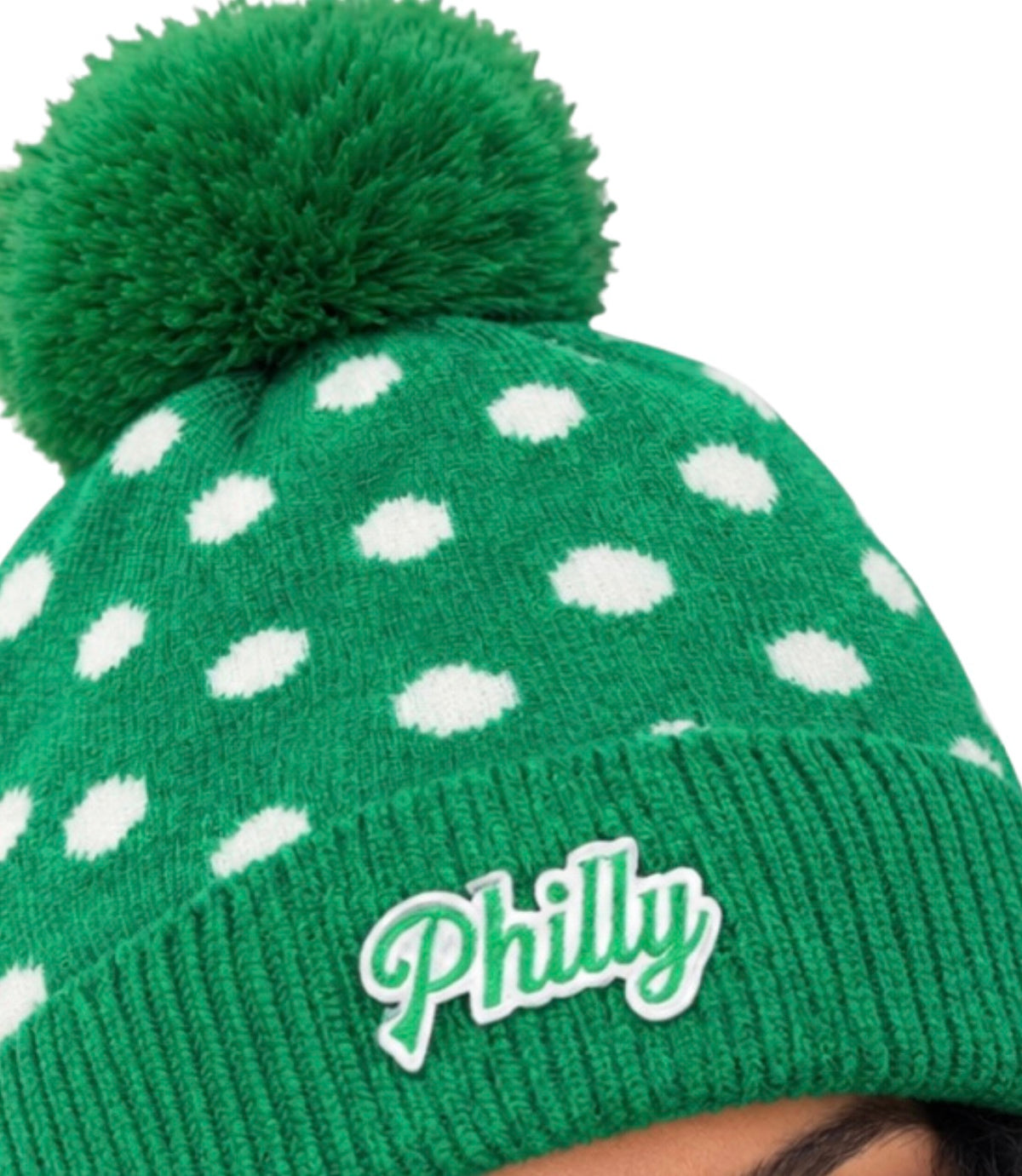 Philly Polka Dot Beanie-Green