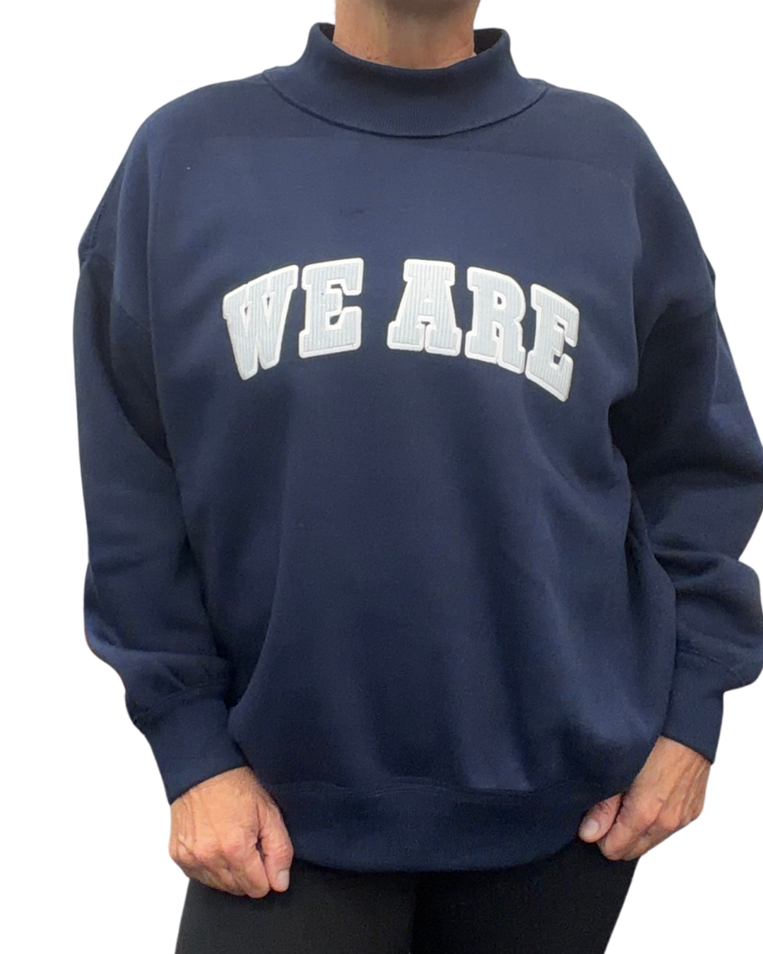 Navy College Mockneck