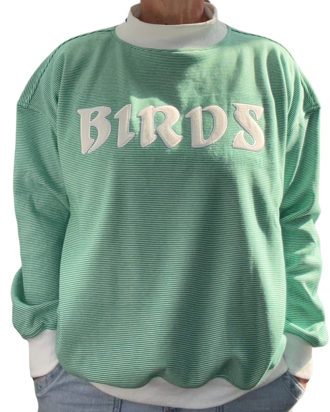 Micro Stripe Mockneck