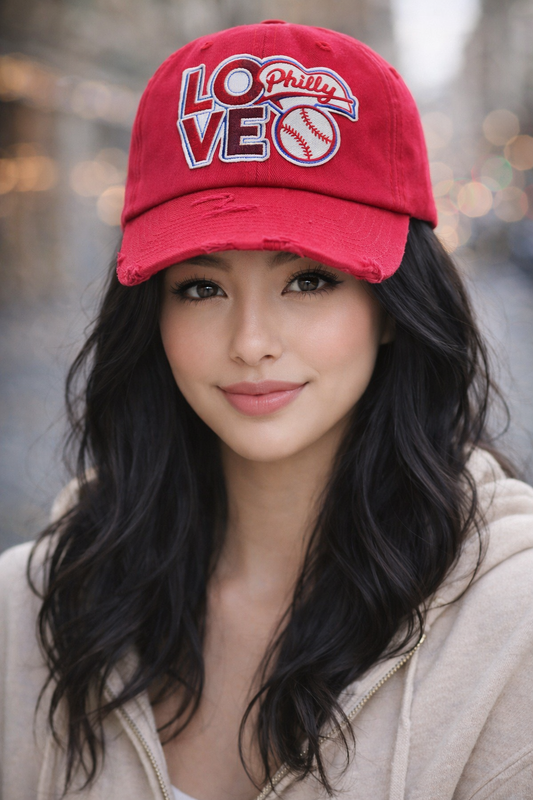 Love Baseball Hat-Red