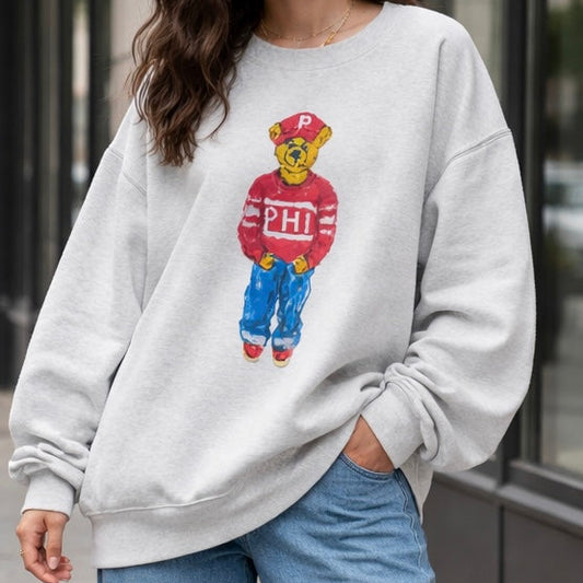PHI Bear Sweatshirt-Red