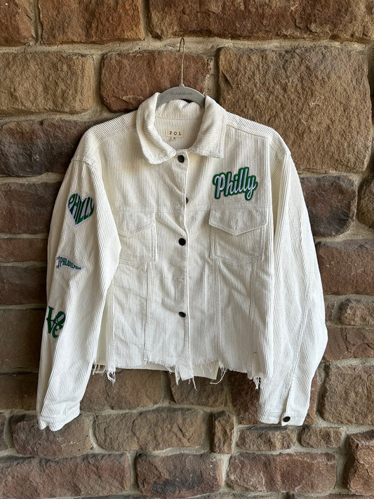Sequins White Corduroy Jacket-Limited Edition