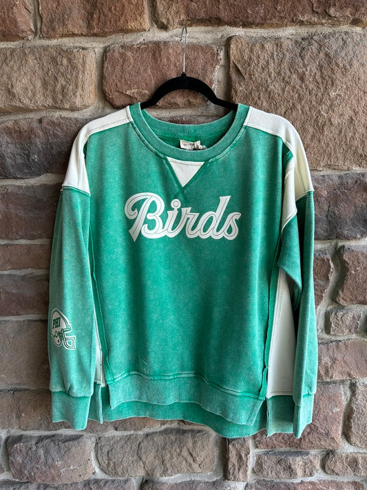 Colorblock Birds Sweatshirt