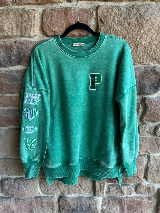 Patch Sleeve Pocket Sweatshirt