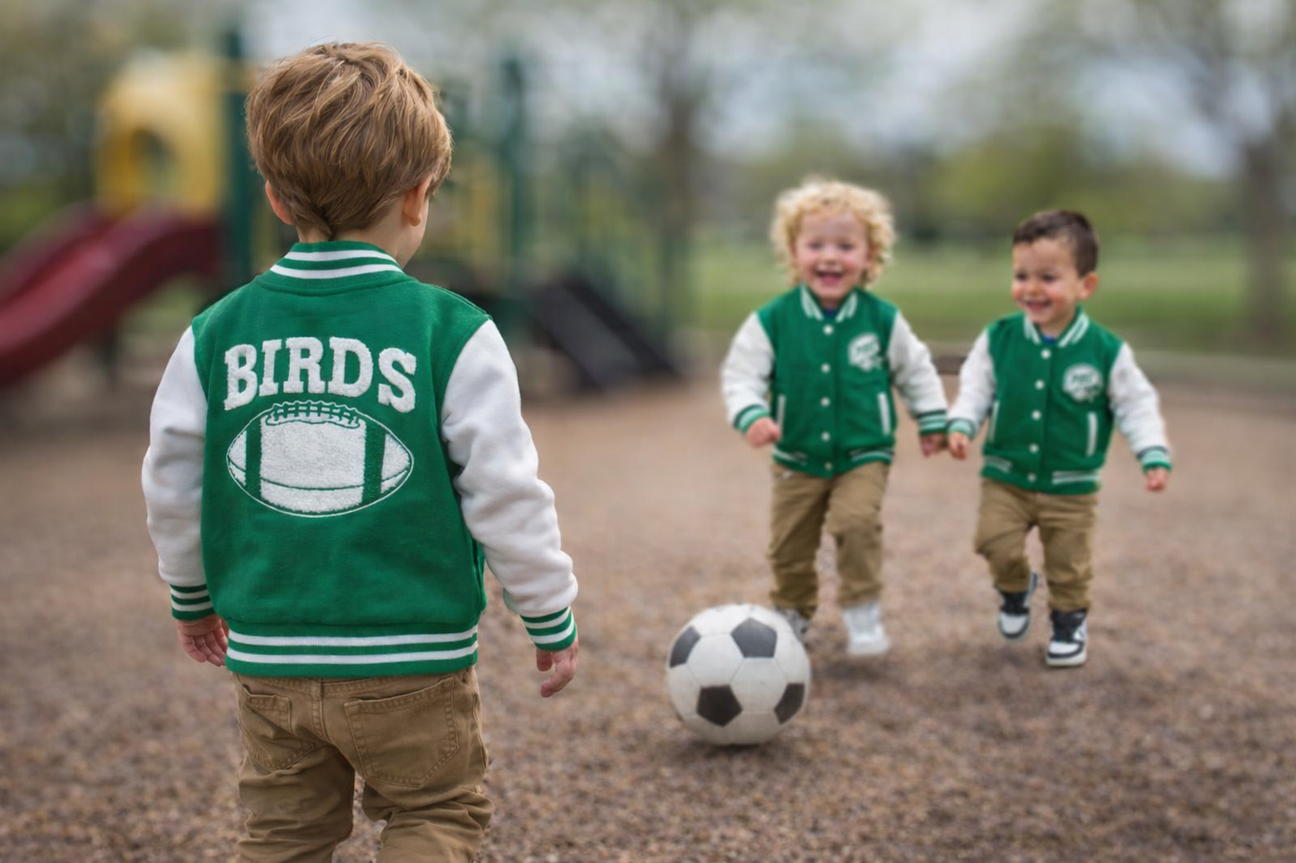 Kids Varsity Jacket-Green