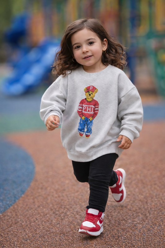 Kids Philly Bear Sweatshirt-Red