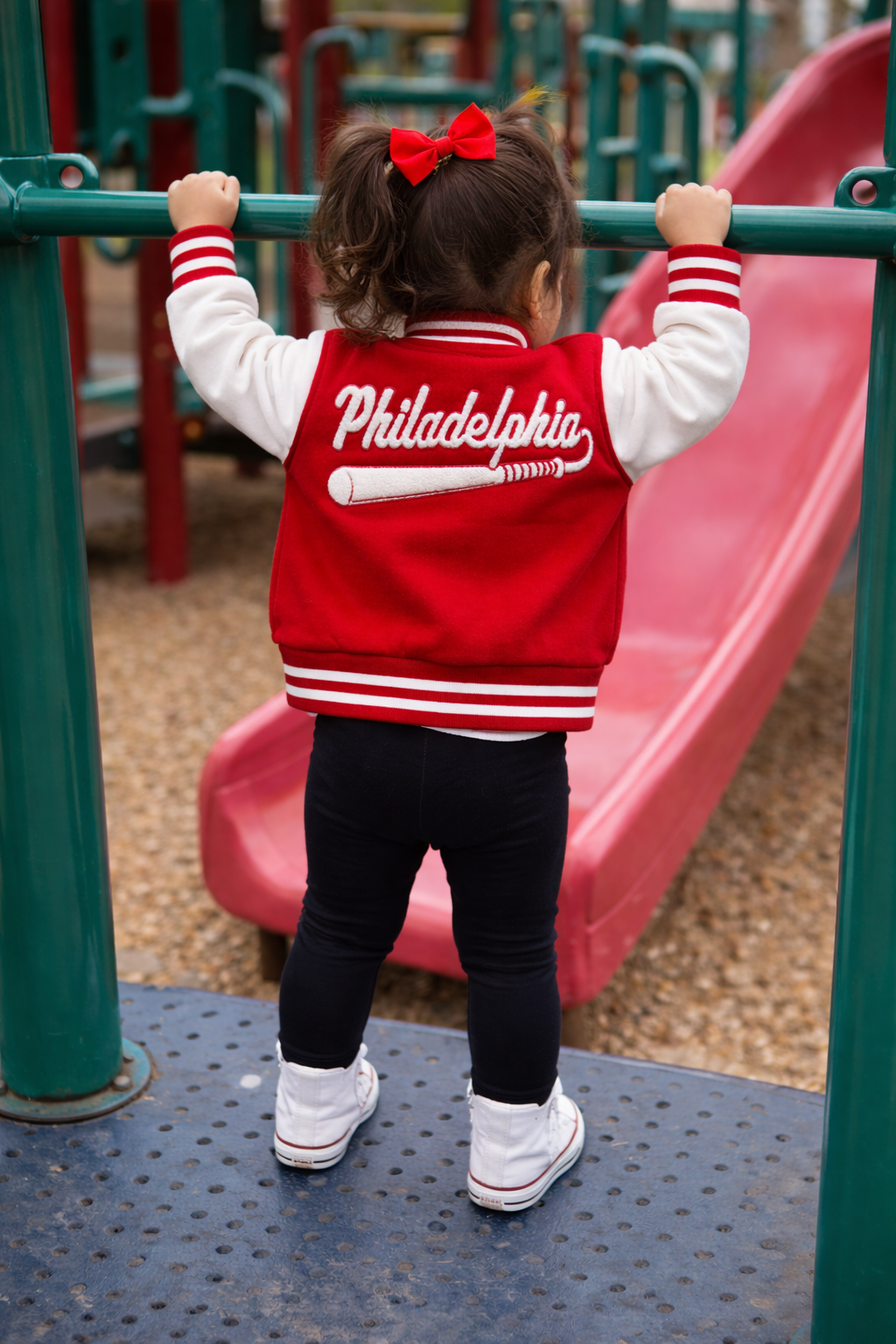 Kids Varsity Jacket-Red