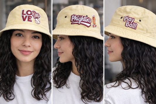 Philly Snacks Bucket Hat-Maroon Patches