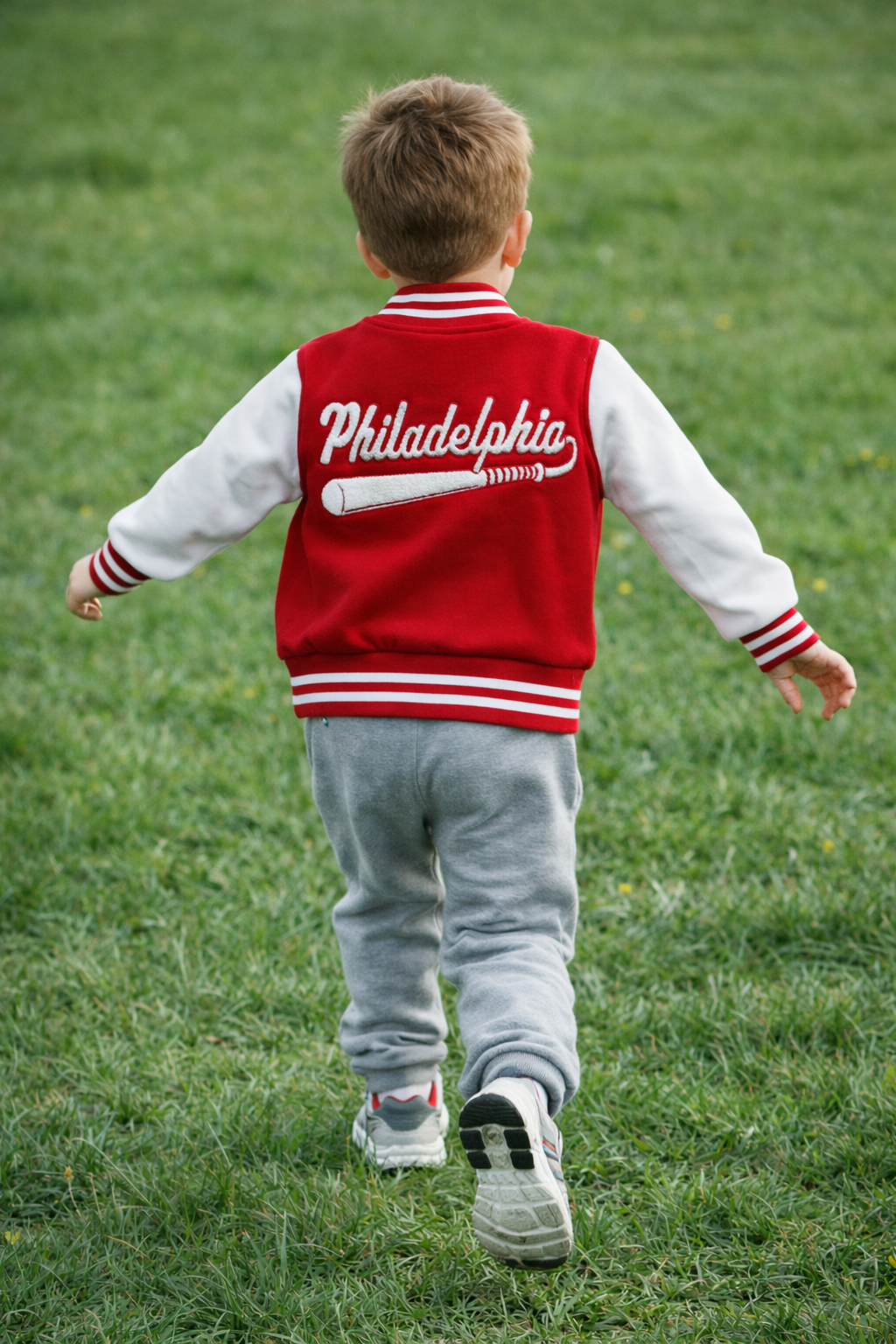 Kids Varsity Jacket-Red