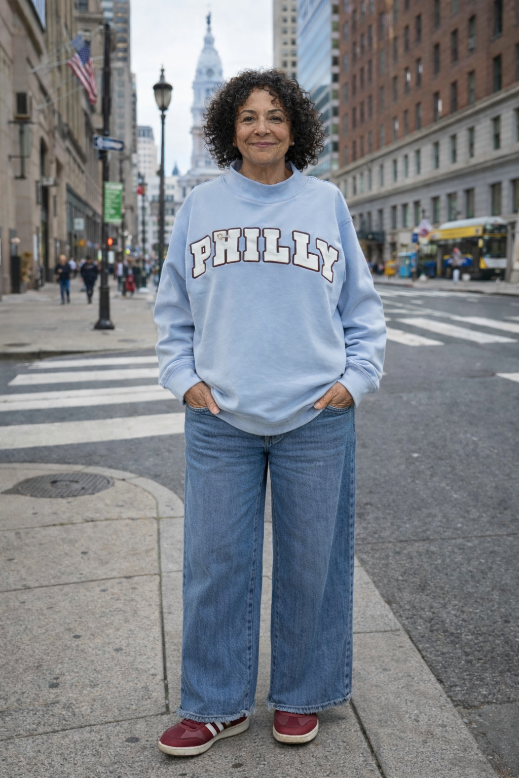 Light Blue PHILLY Mockneck