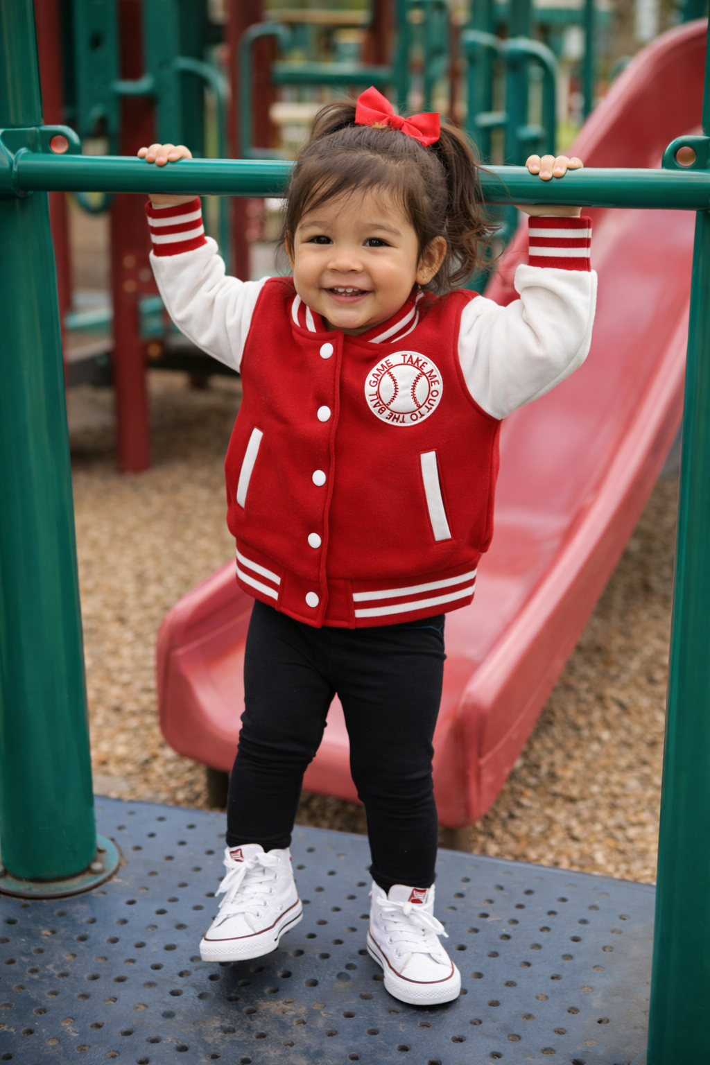 Kids Varsity Jacket-Red