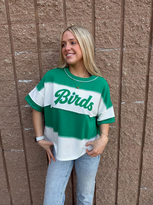Wide Stripe Short Sleeve Sweatshirt