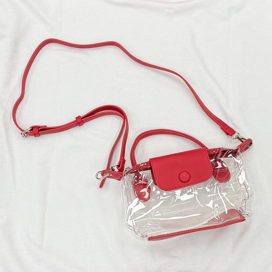 Clear Crossbody-Red