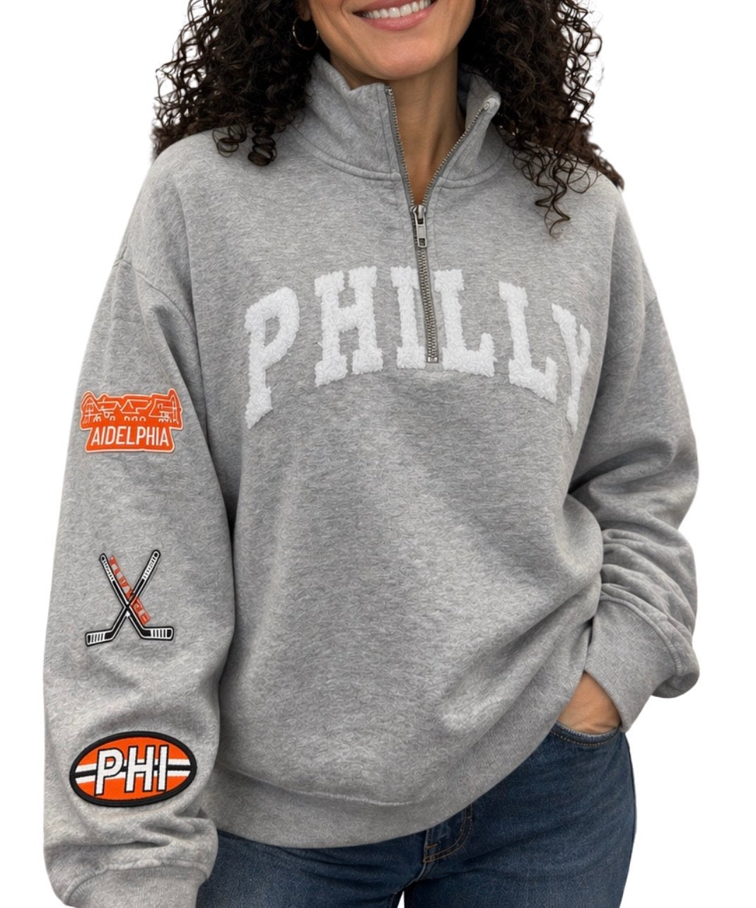 Grey 1/4 zip-Playoff Edition