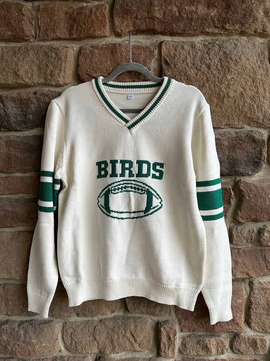 BIRDS Football V-neck Sweater