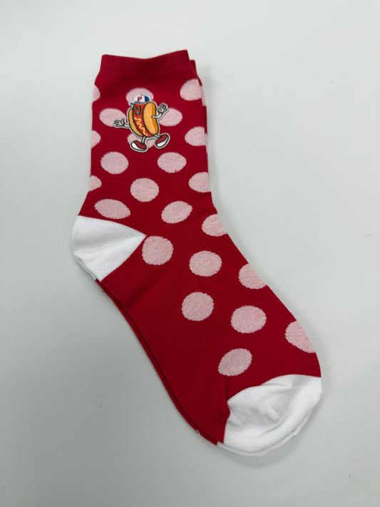 Polka Dot Hot Dog Socks