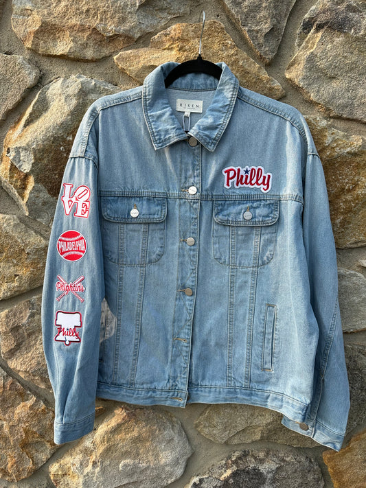 Cross Bat Denim Jacket