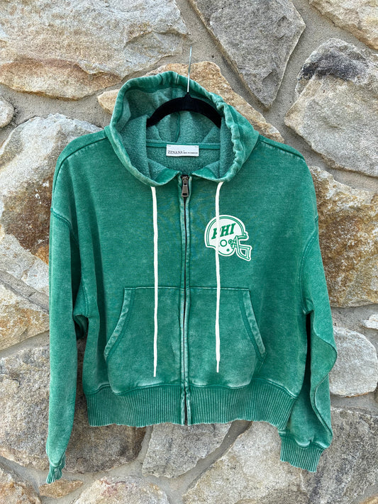 Helmet Cropped Zip Hoodie