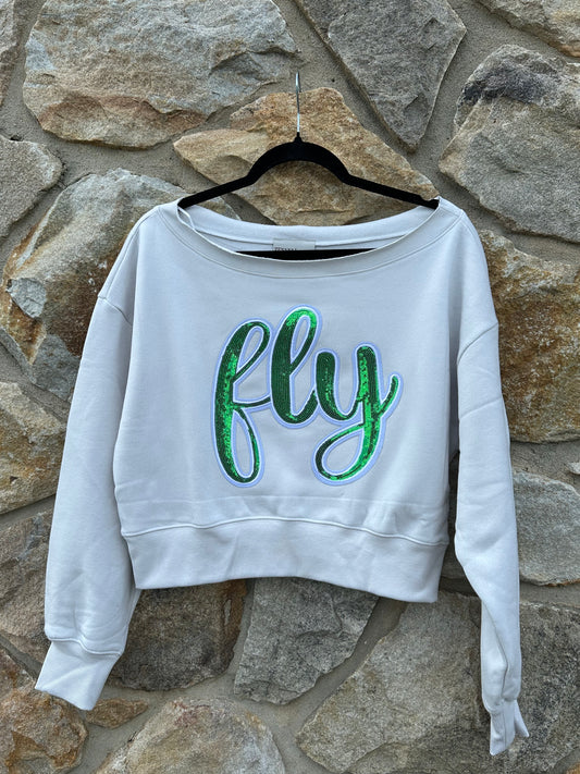 fly Cropped Boatneck Sweatshirt