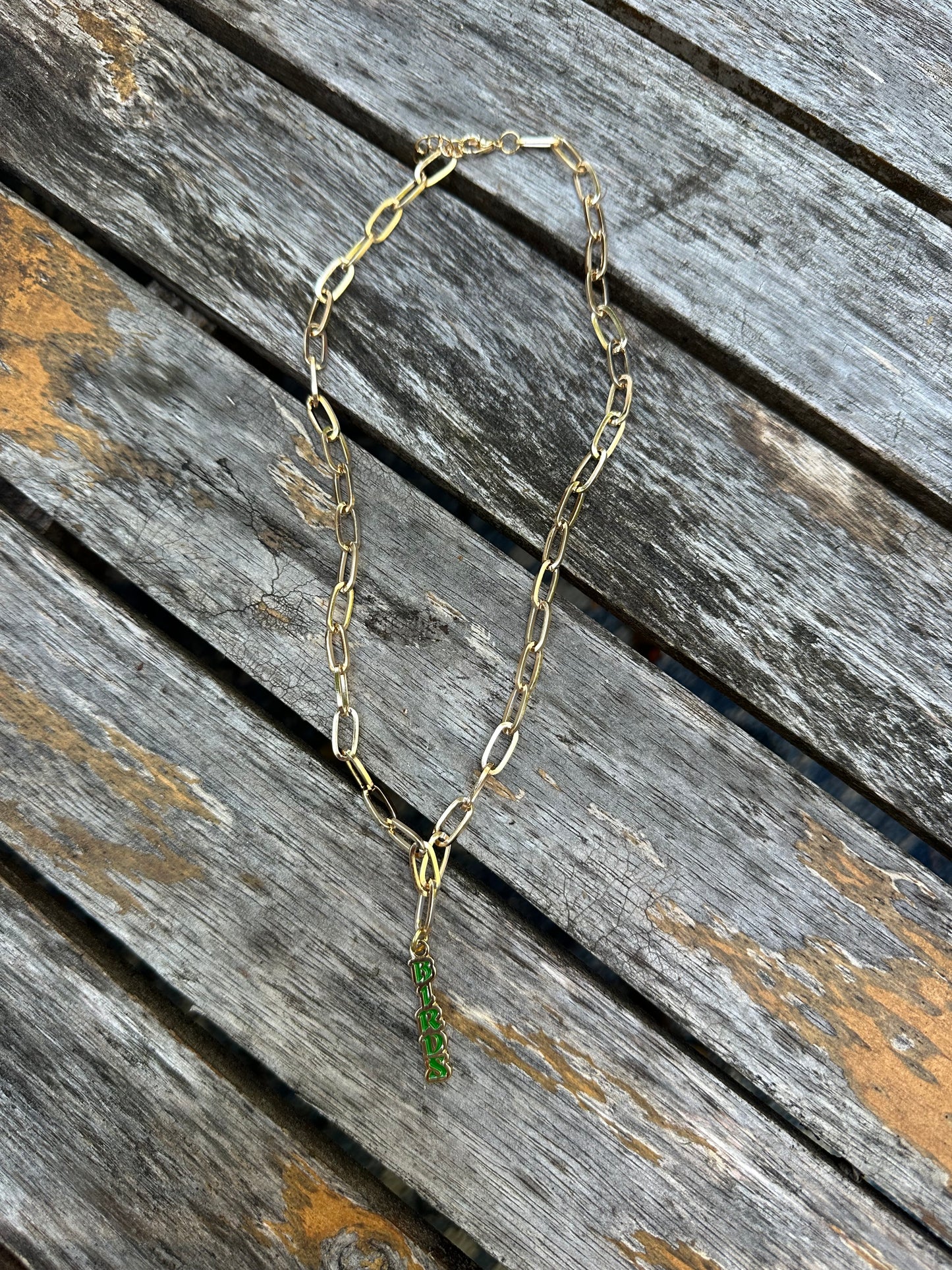 Vertical BIRDS Paperclip Necklace