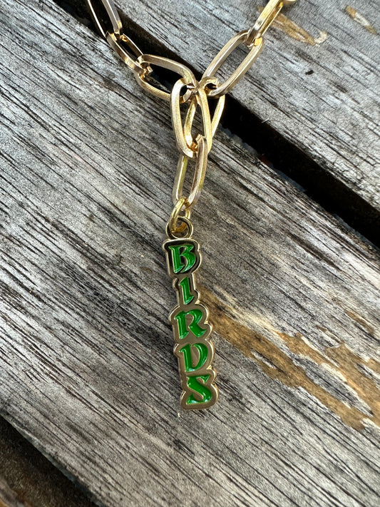 Vertical BIRDS Paperclip Necklace