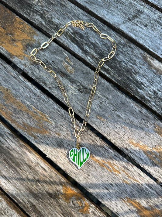 Philly Heart Paperclip Necklace