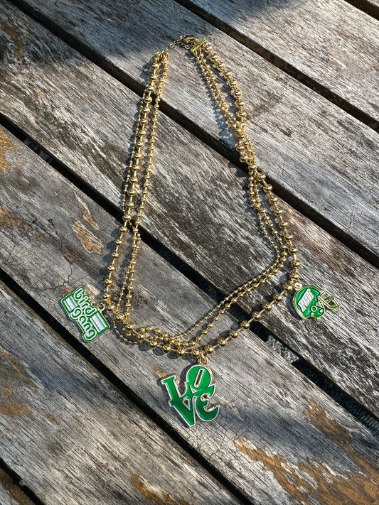 Triple Charm Ball Chain Necklace