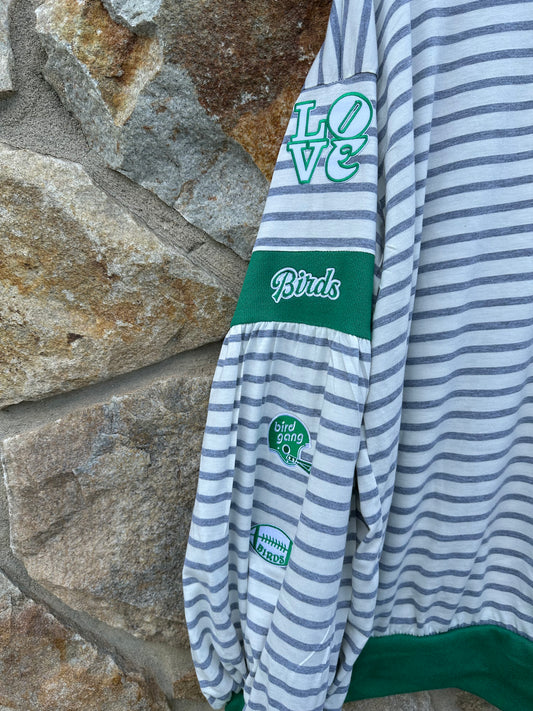 Balloon Sleeve Stripe Tshirt