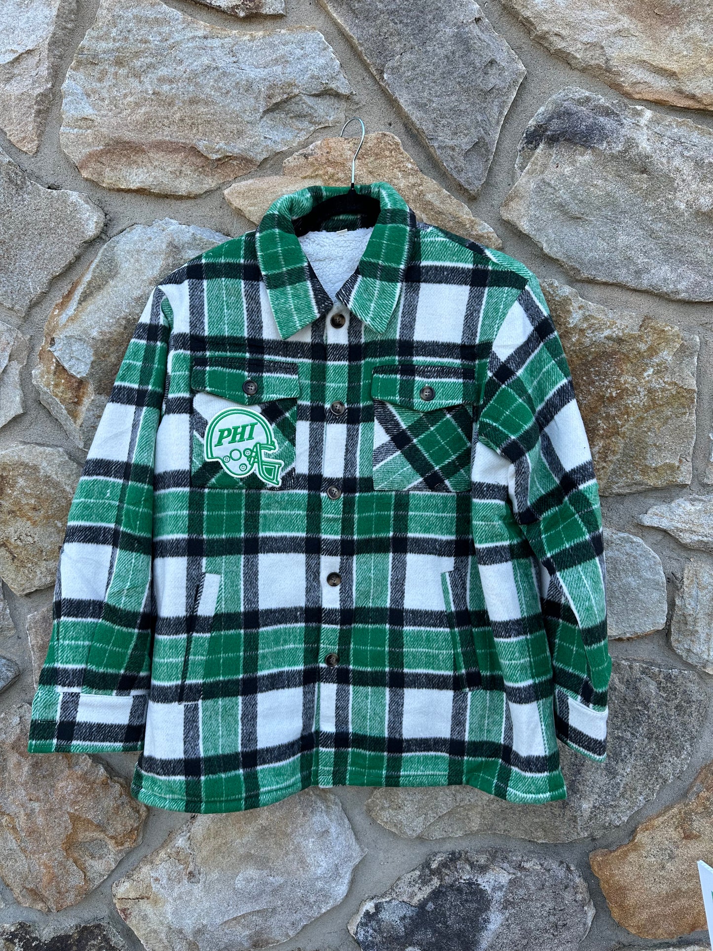 Plaid Sherpa Lined Shacket-Unisex