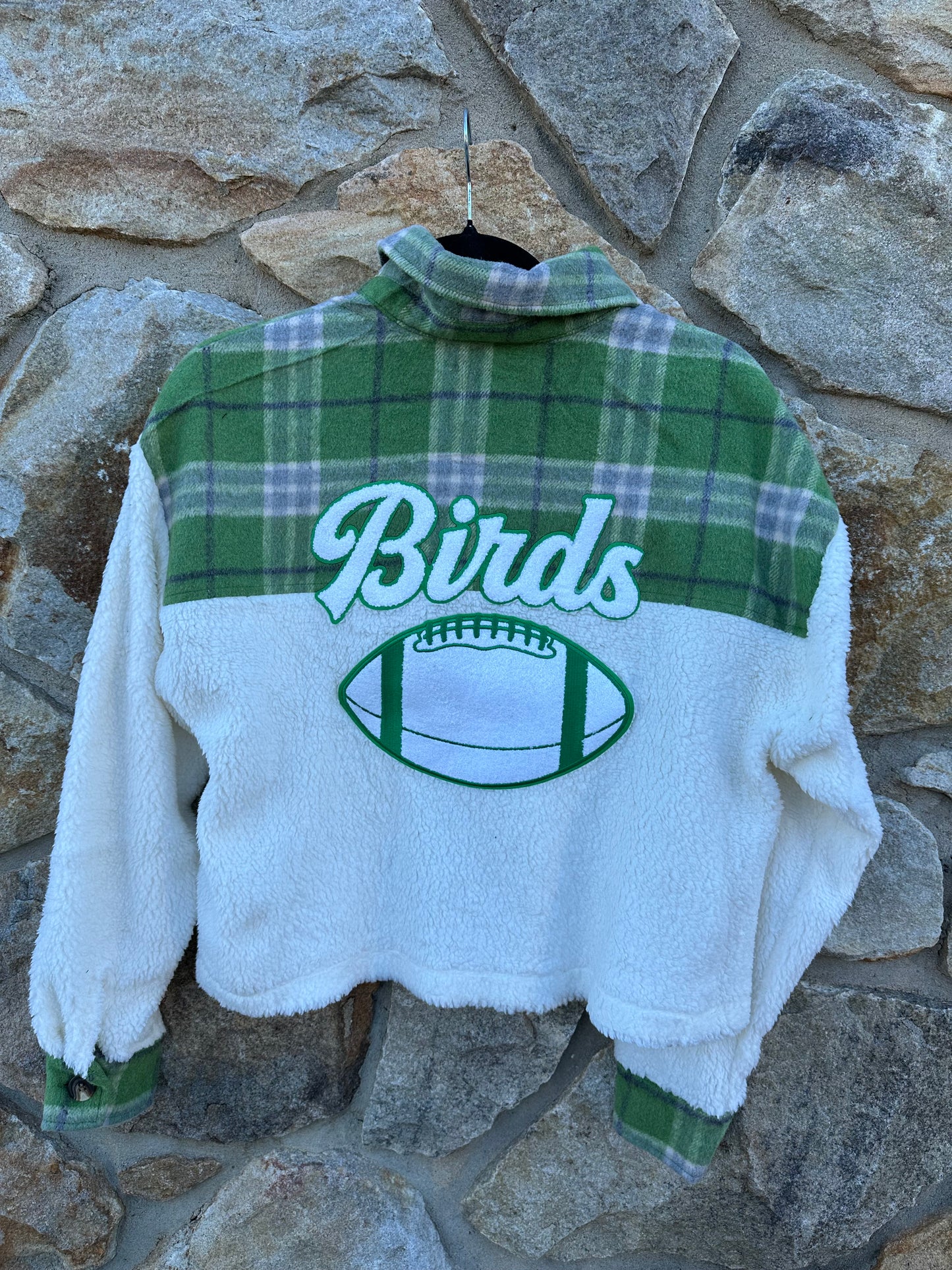 Cropped Mixed Fabric Shacket