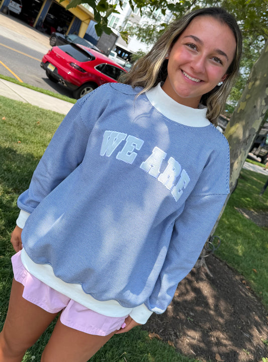 College Micro Stripe Mockneck