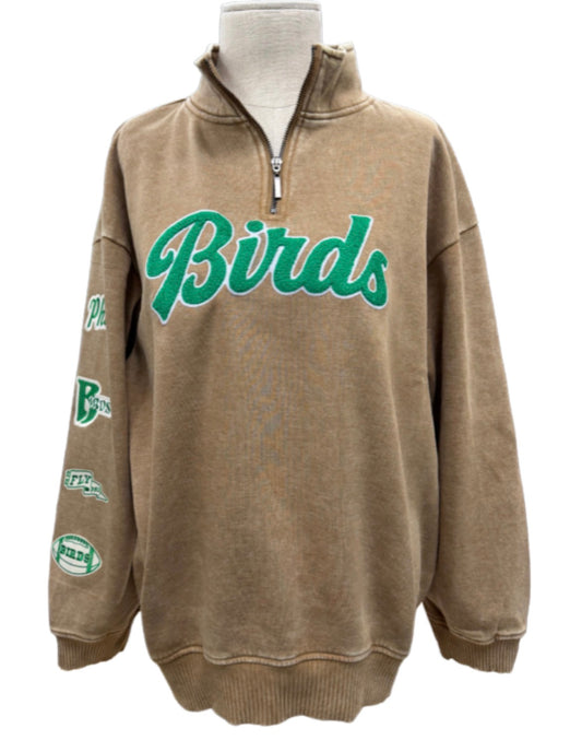 1/4 Zip Sweatshirt-Camel