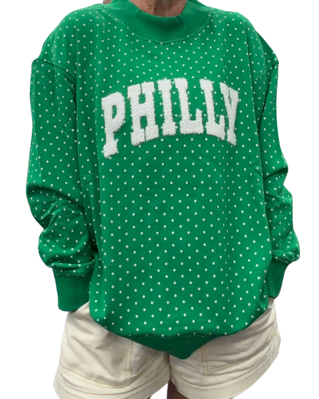 Polka Dot Fuzzy PHILLY Mockneck