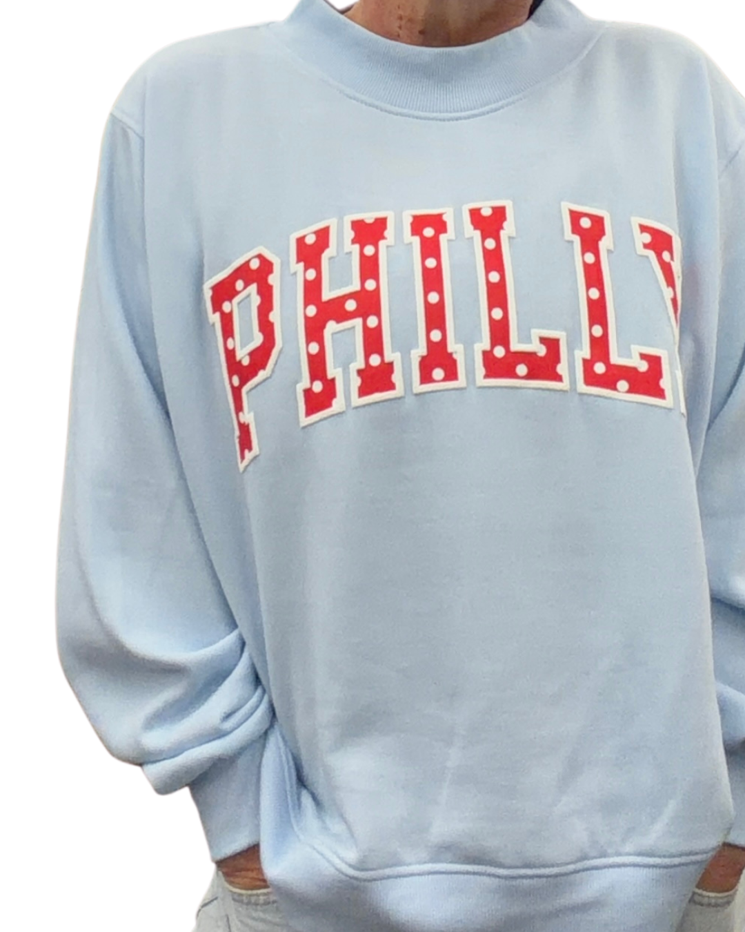 Puff Print Polka Dot PHILLY Mockneck