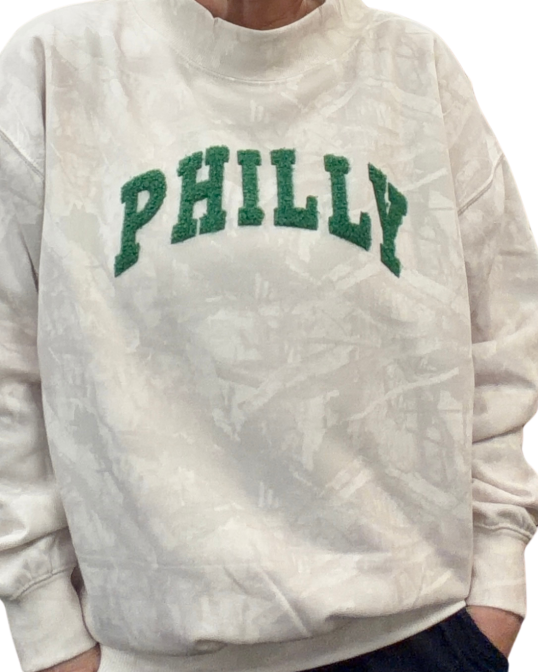 PHILLY(fluffy green)Camo Mockneck