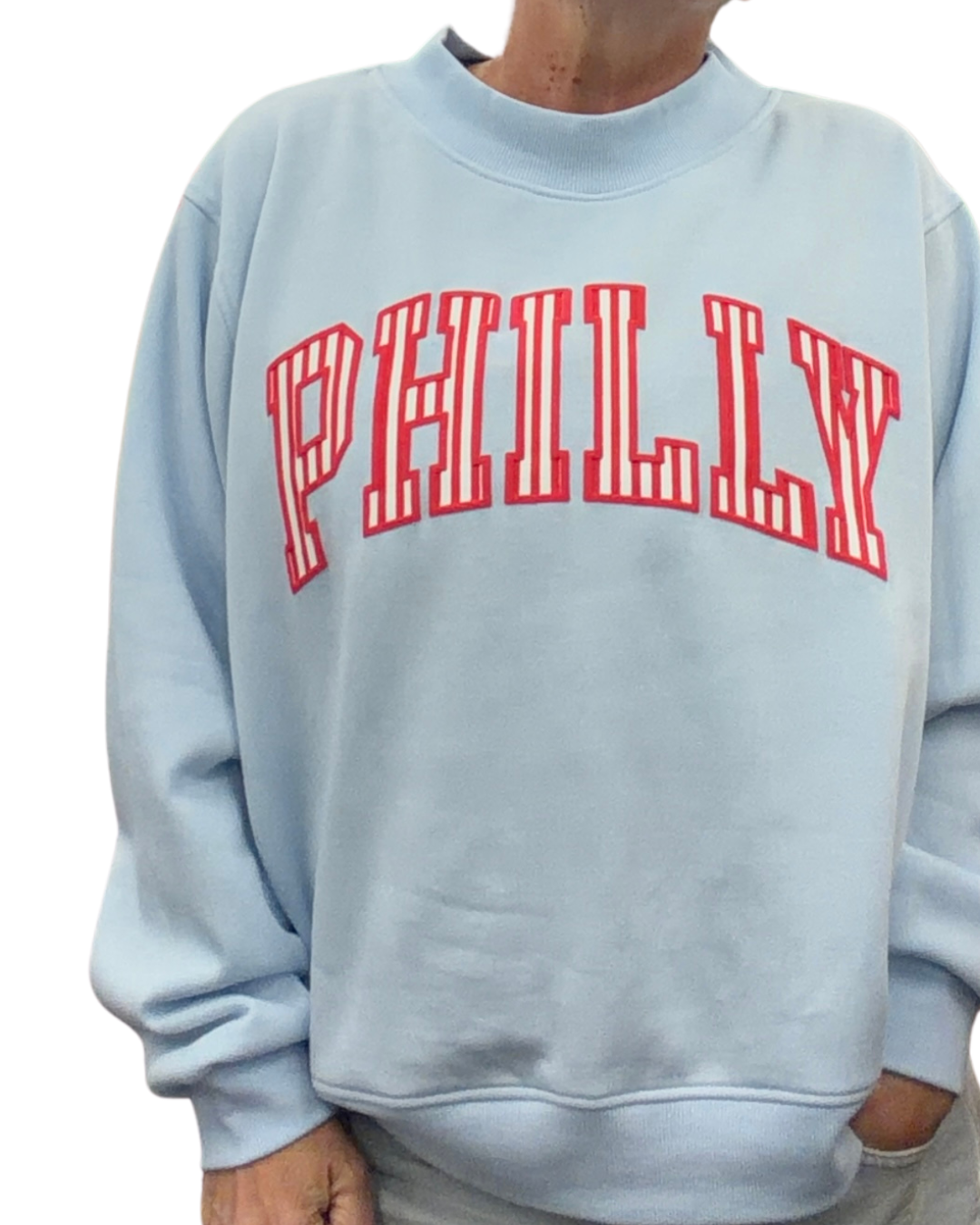 Puff Print Stripe PHILLY Mockneck