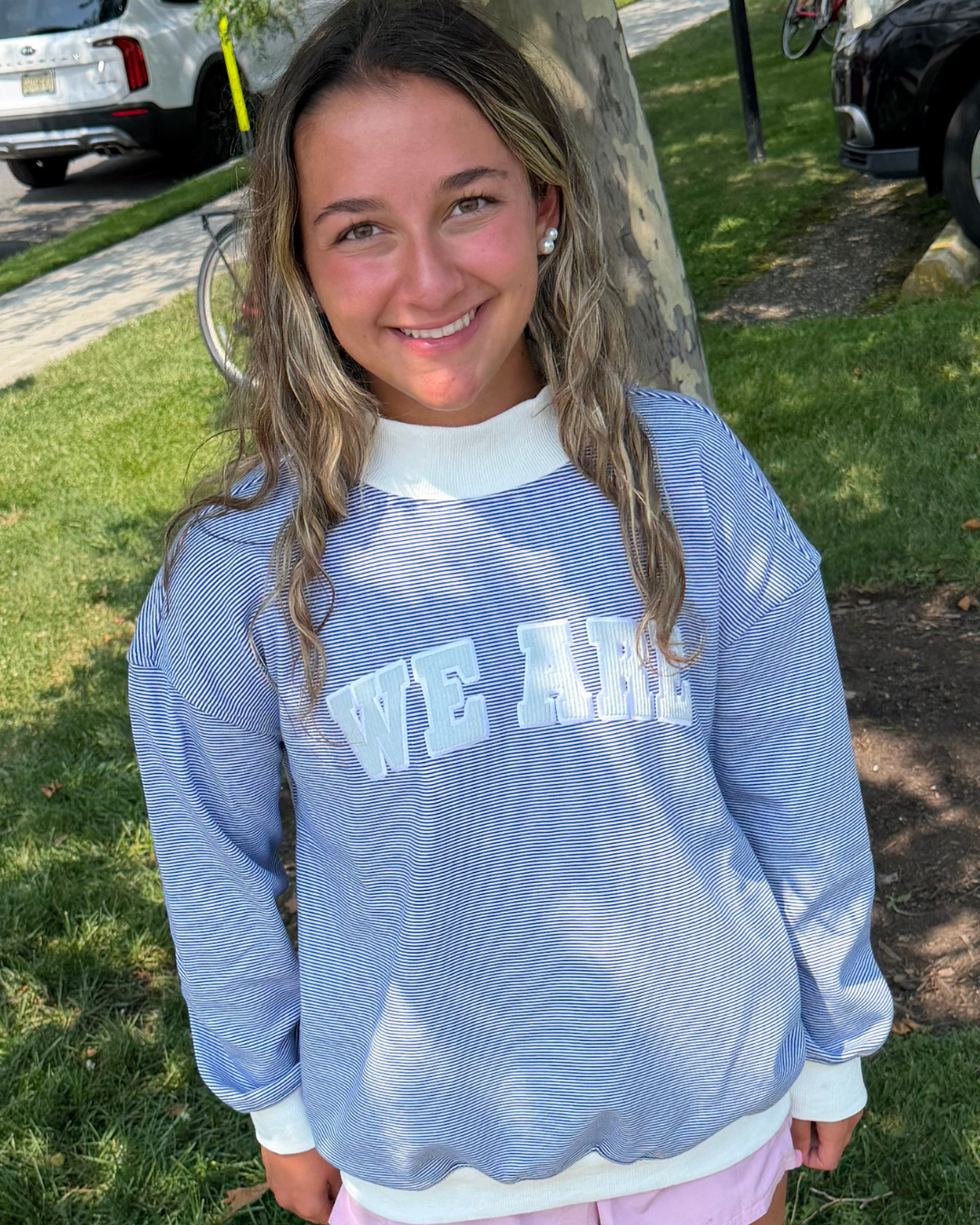 College Micro Stripe Mockneck