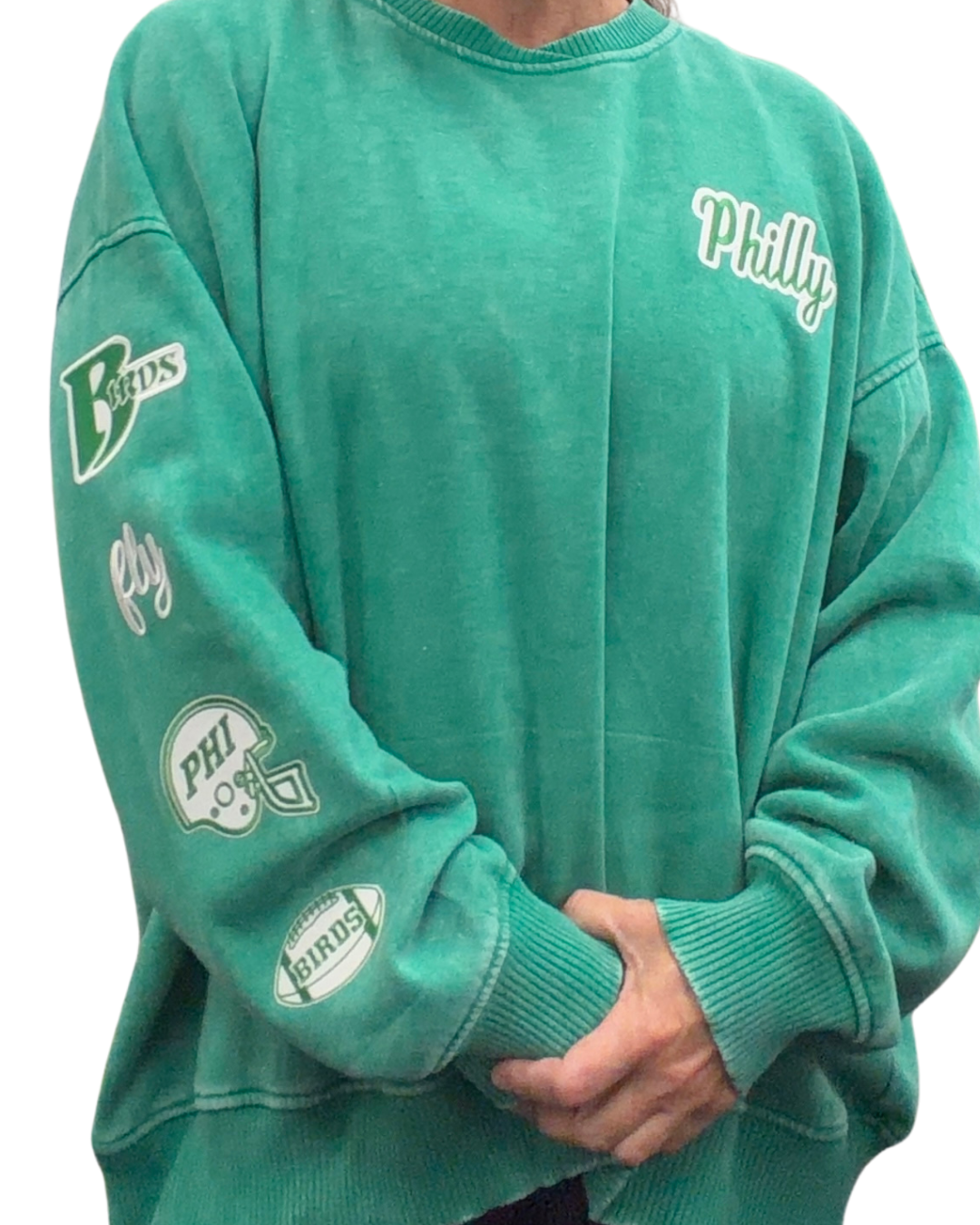 Patch Sleeve Sweatshirt-PLUS