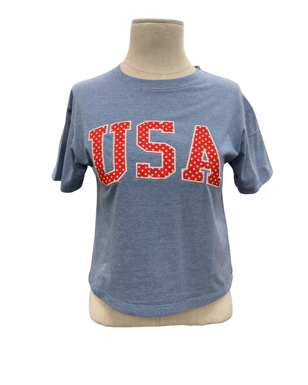 USA Boxy T-heathered blue
